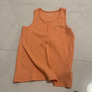 Orange Button Up Tank Top